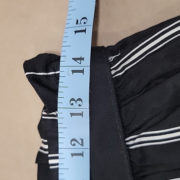H&M, Size 8, High Waist, Paper Bag Style Pants, Black w/ White Stripes, NEW - Picture 5 of 15